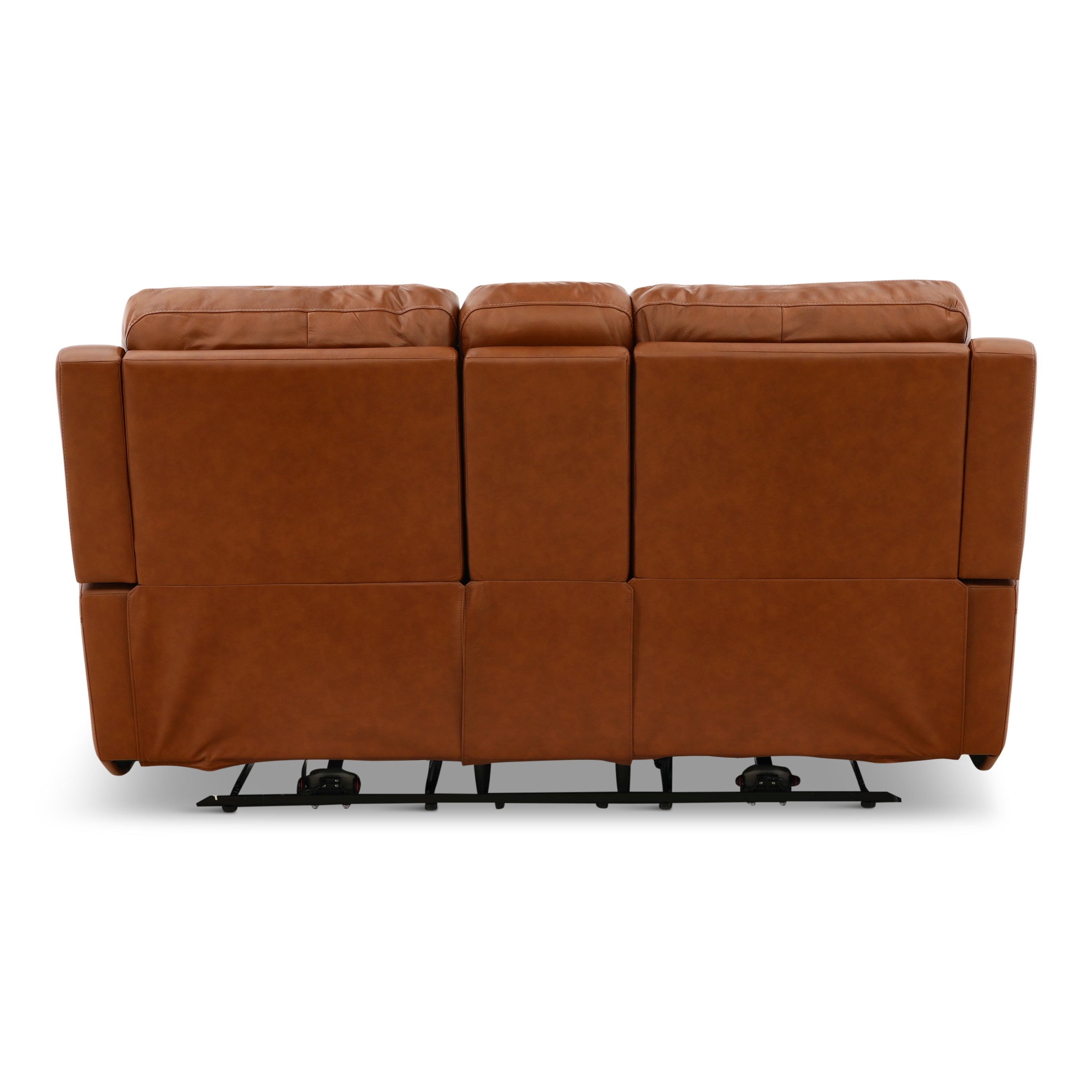 Karson Leather Power Reclining Console Loveseat - Console Table