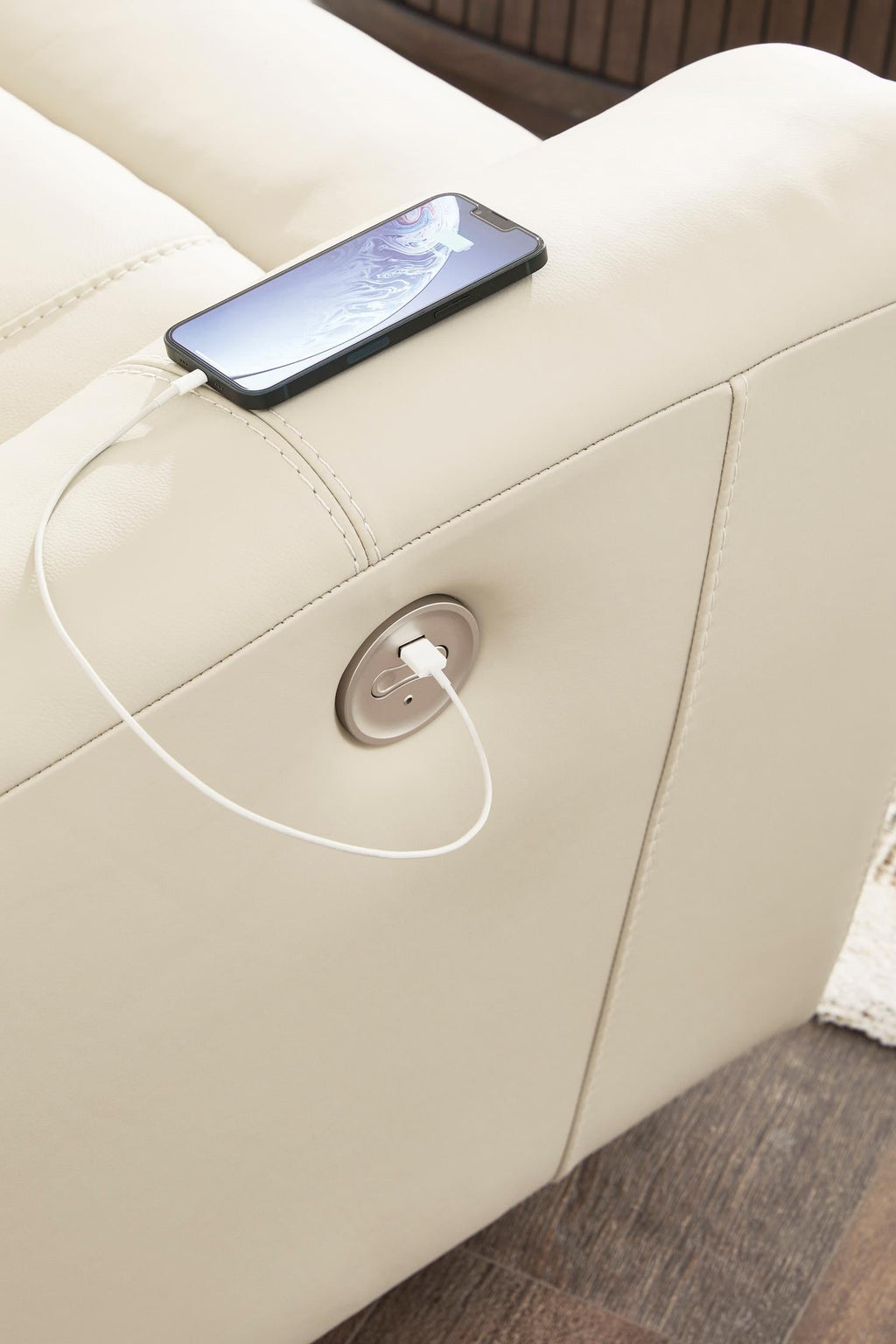 Dahlmoore Leather Power Reclining Sofa - Fabric