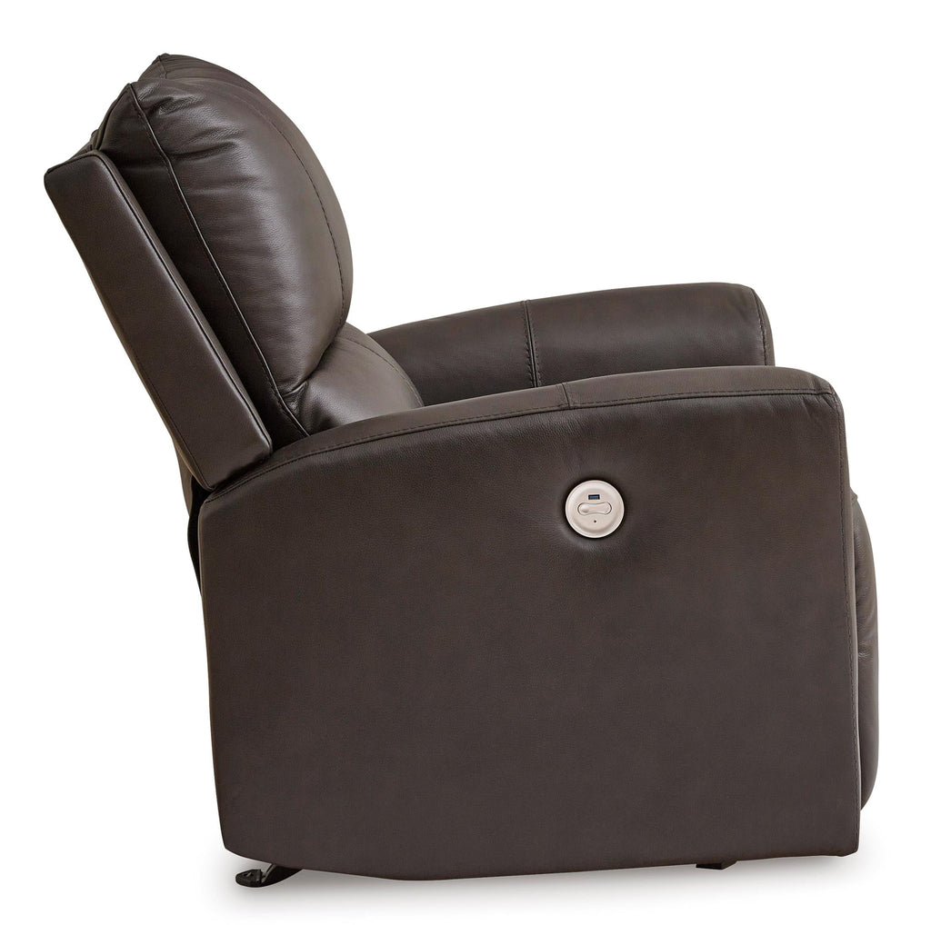 Boxmere Leather Power Rocker Recliner - Fabric