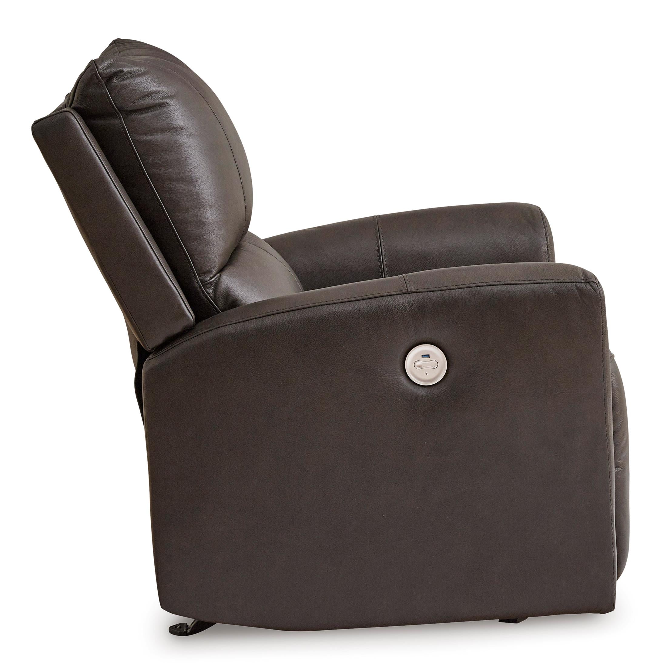 Boxmere Leather Power Rocker Recliner - Fabric