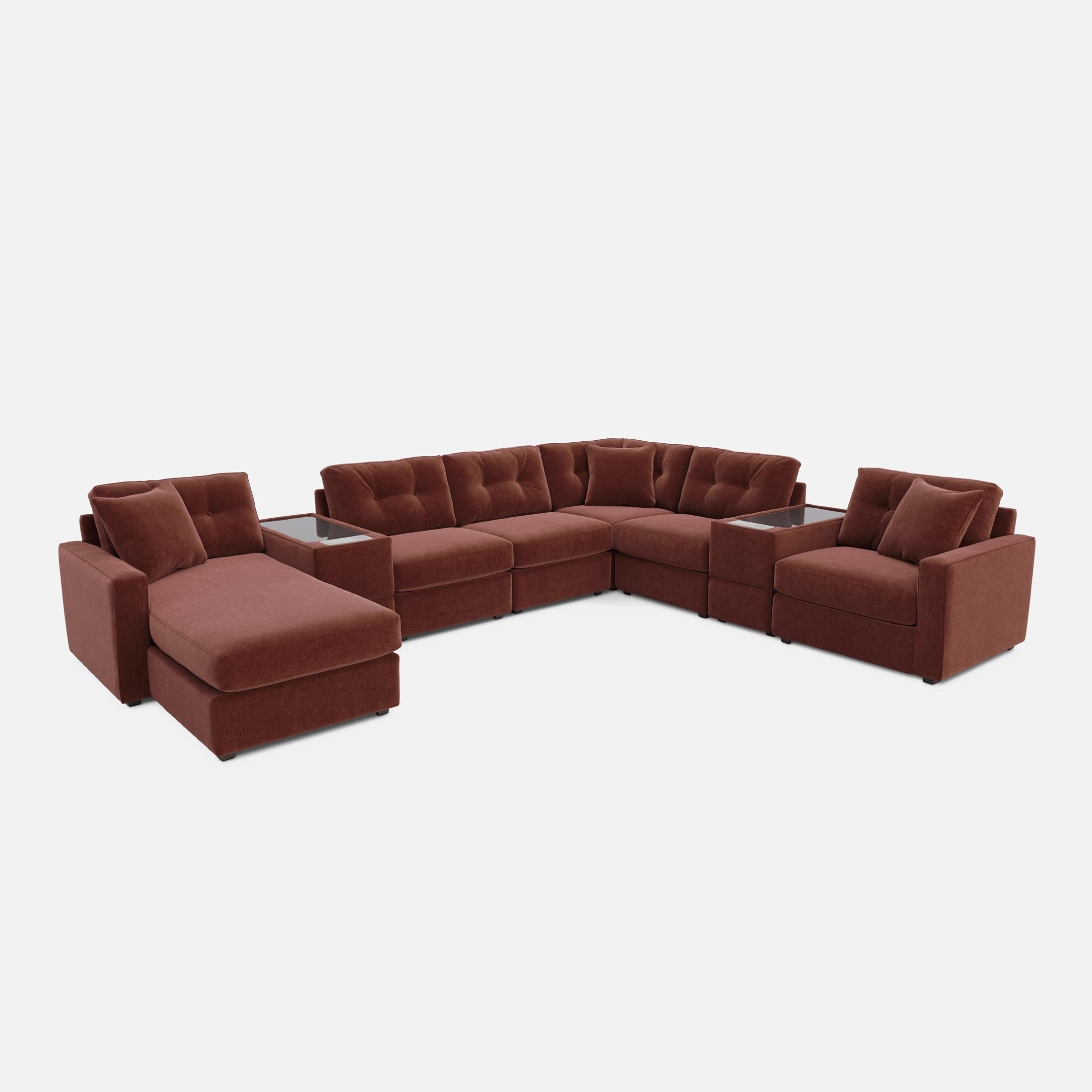 Modular One Left Facing 8-Piece Sectional with E-Console