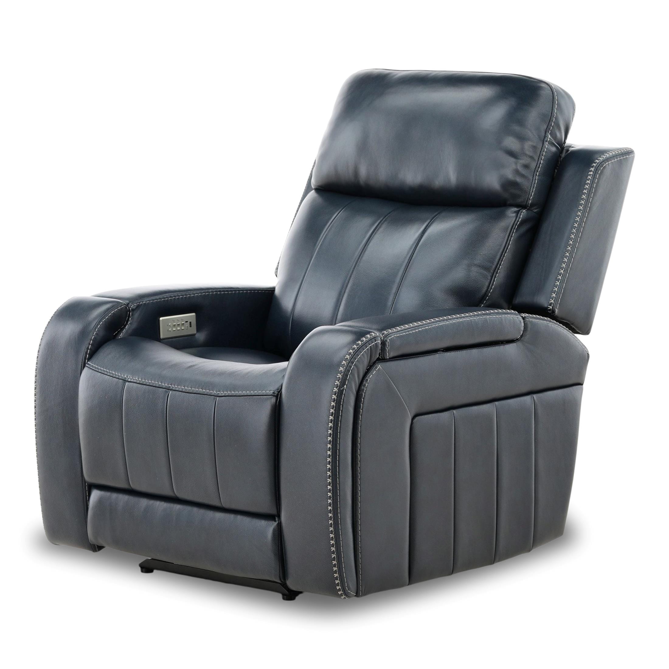 Hampton Leather Power Recliner - Reclining