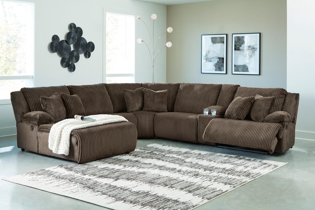 Top Tier Left-Facing 6-Piece Reclining Sectional with Chaise