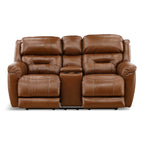 Armani Leather Power Console Loveseat - Console Table