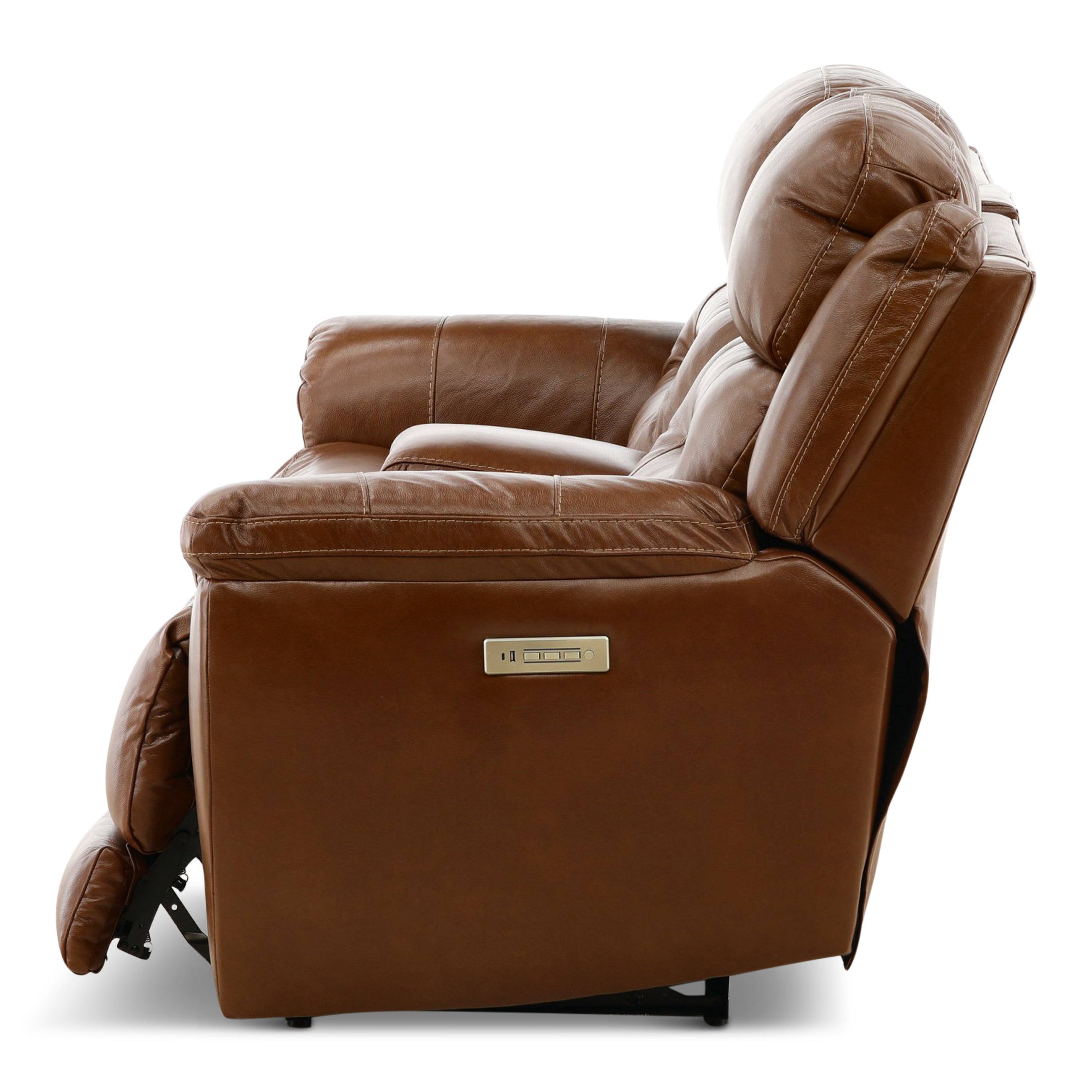 Armani Leather Power Console Loveseat - Console Table