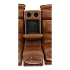 Armani Leather Power Console Loveseat - Console Table