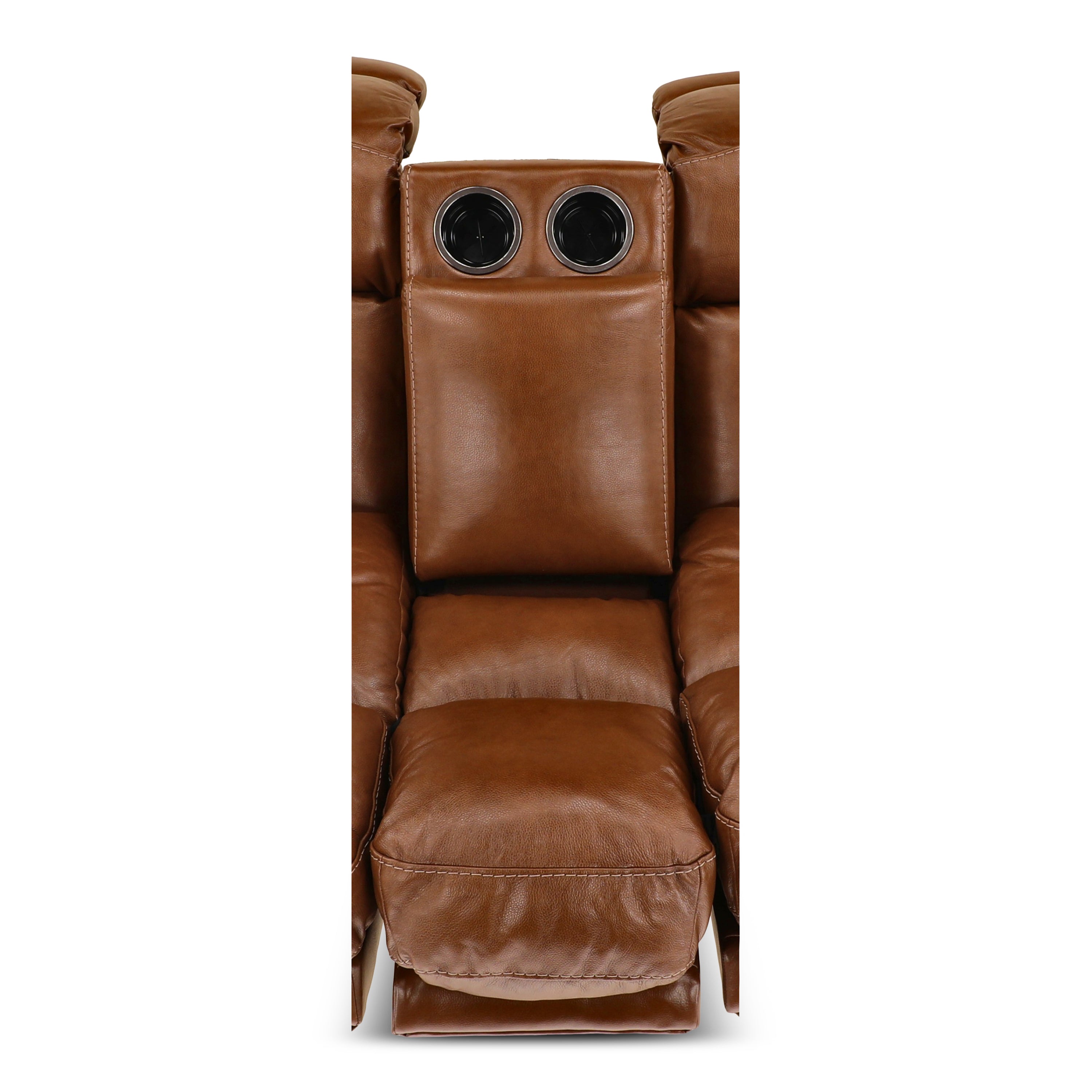 Armani Leather Power Console Loveseat - Console Table