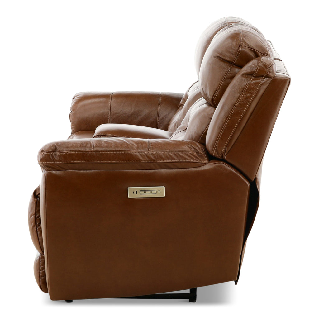 Armani Leather Power Console Loveseat - Console Table