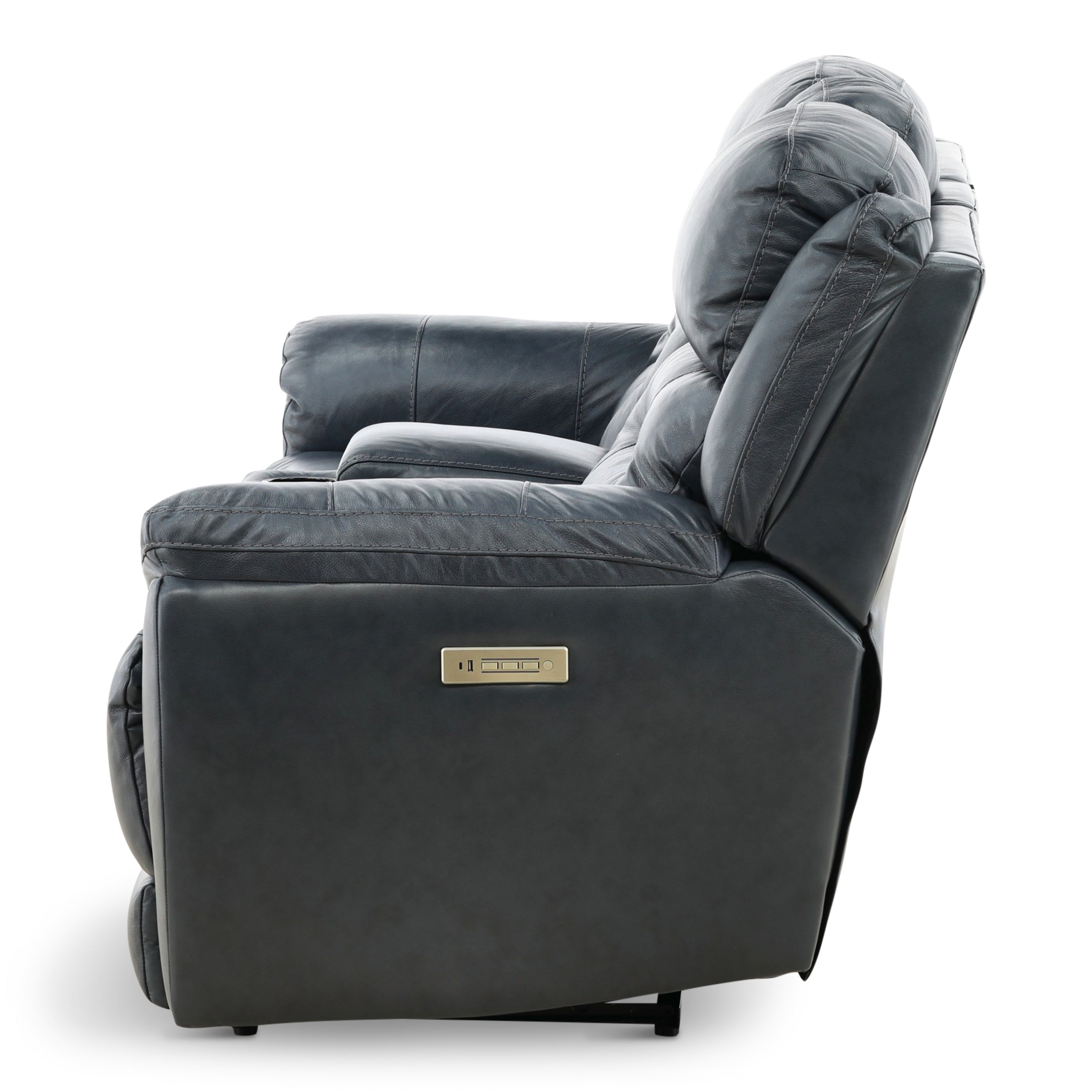 Armani Leather Power Console Loveseat - Console Table