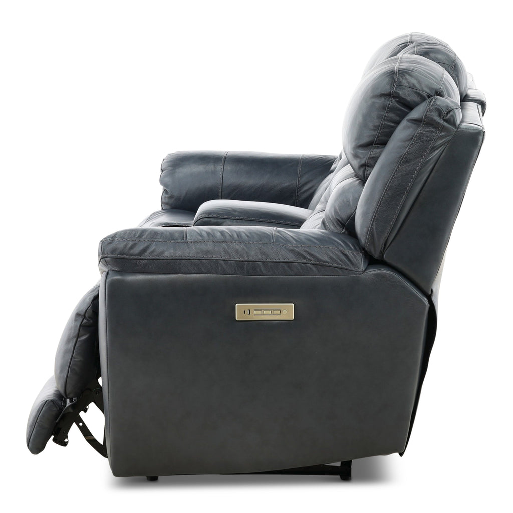 Armani Leather Power Console Loveseat - Console Table