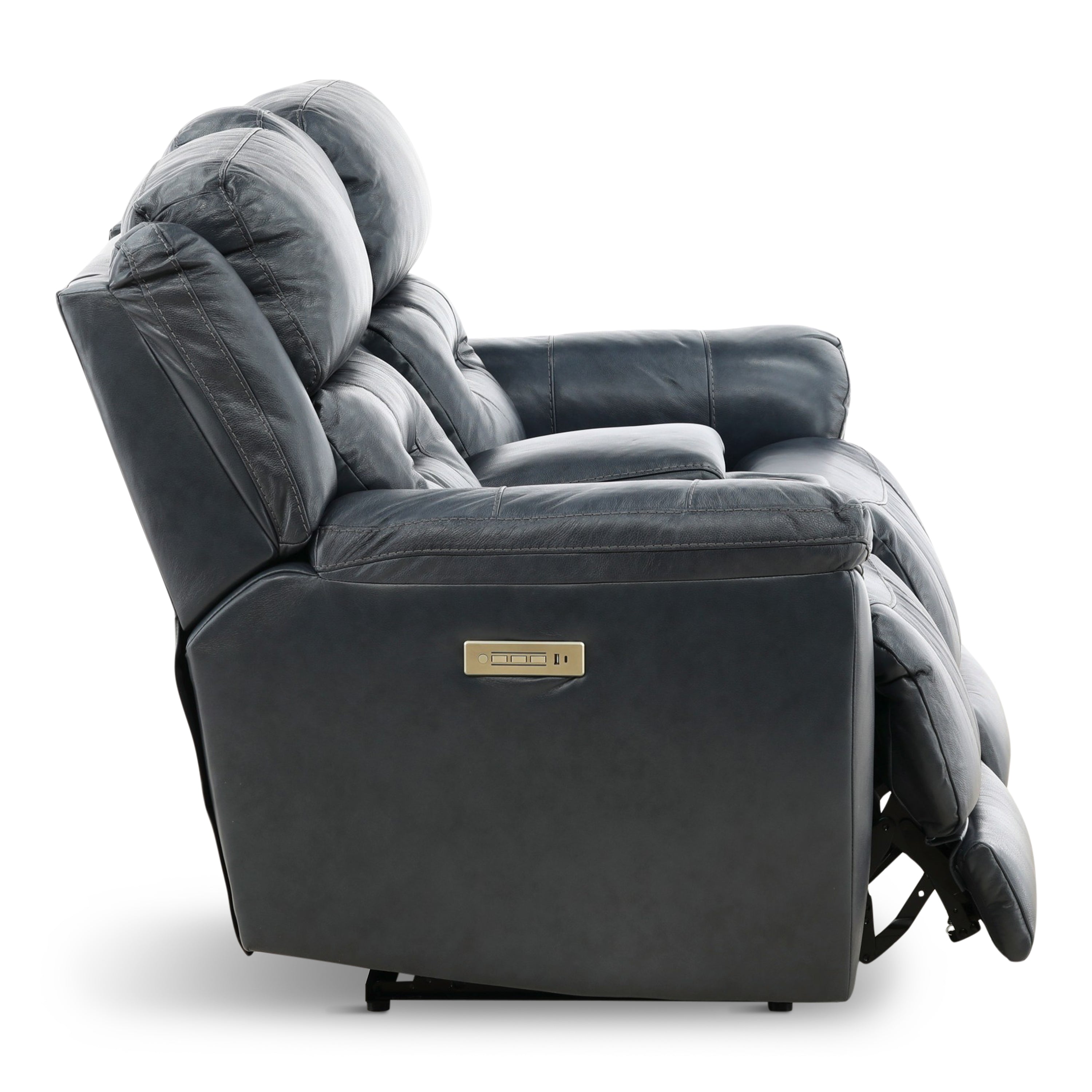 Armani Leather Power Console Loveseat - Console Table