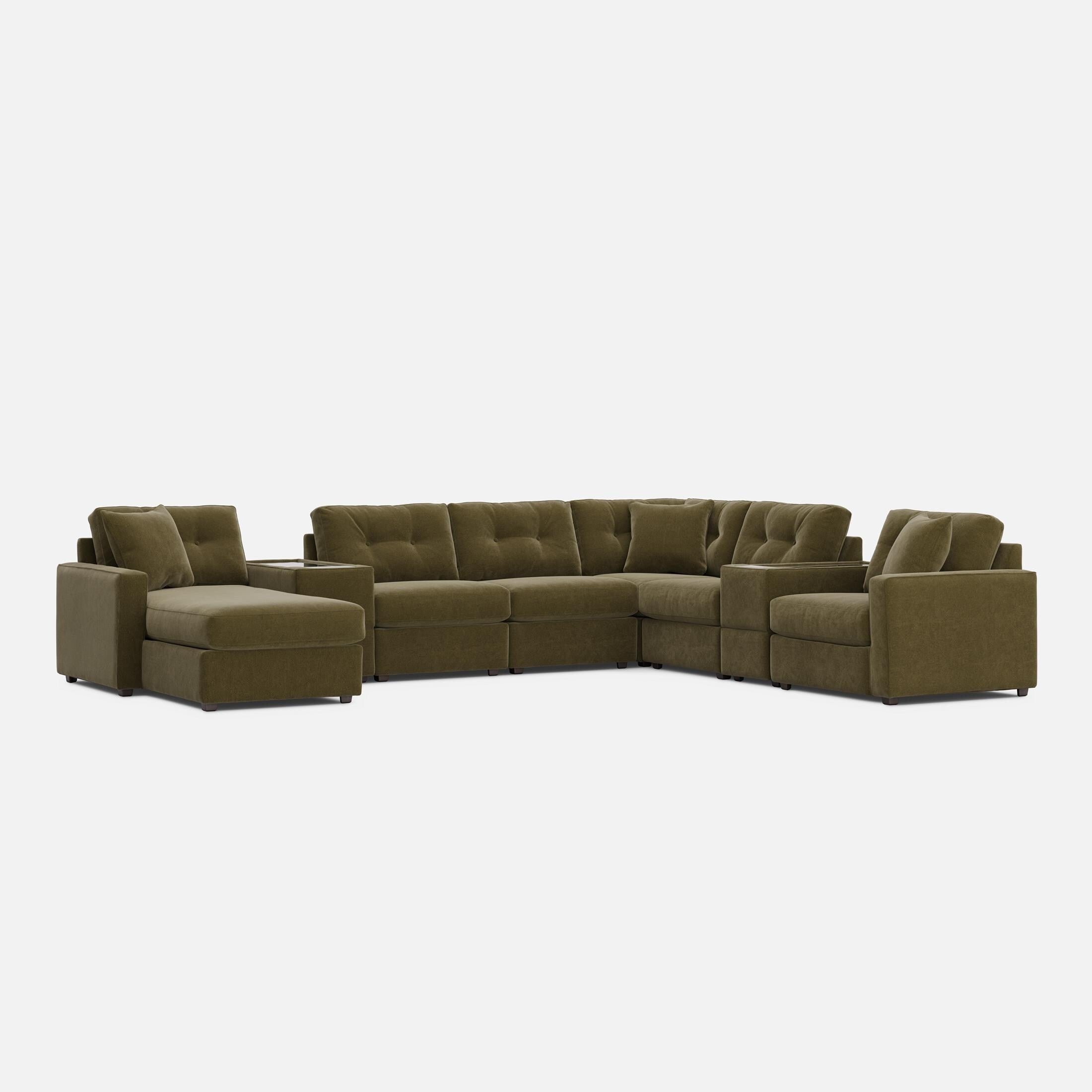 Modular One Left Facing 8-Piece Sectional with E-Console