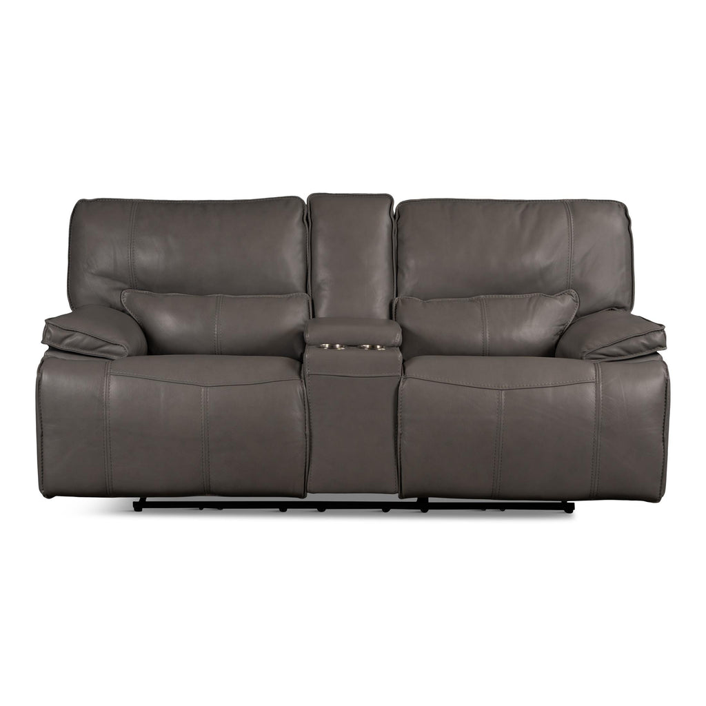 Bozeman Power Console Loveseat with Power Headrest - Leather