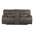Bozeman Power Console Loveseat with Power Headrest - Leather