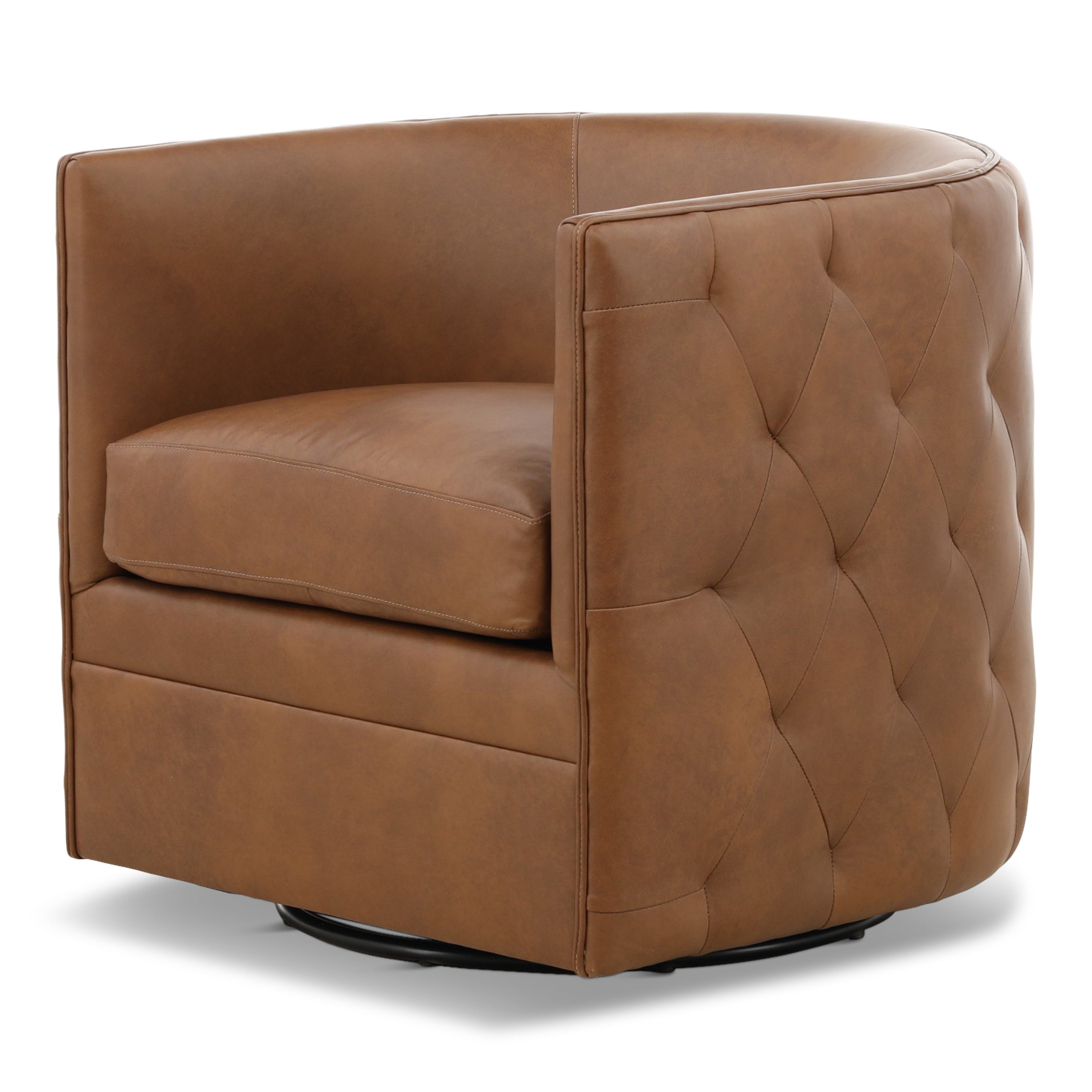 Palazzo Leather Swivel Chair - Indoor