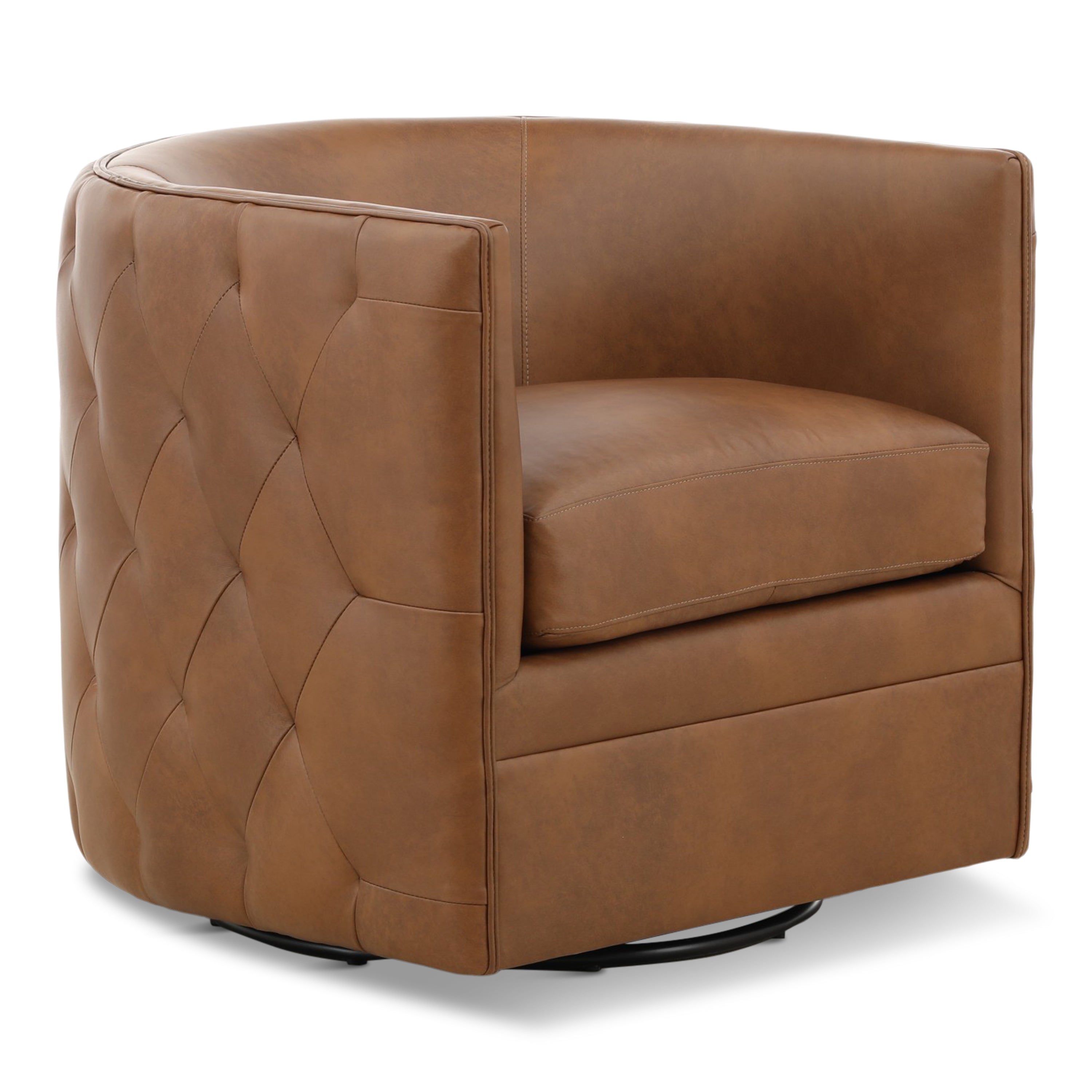 Palazzo Leather Swivel Chair - Indoor