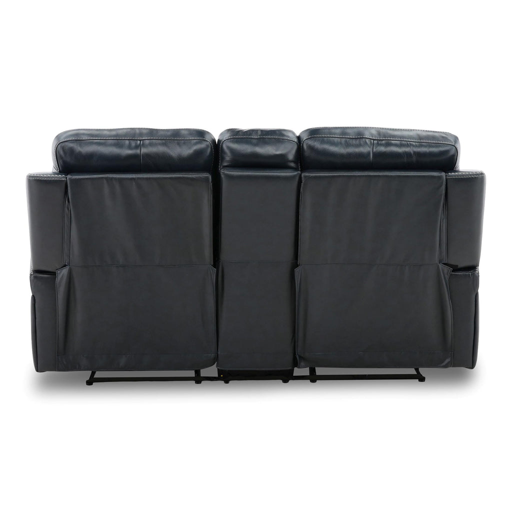 Hampton Leather Home Theater Console Loveseat - Power