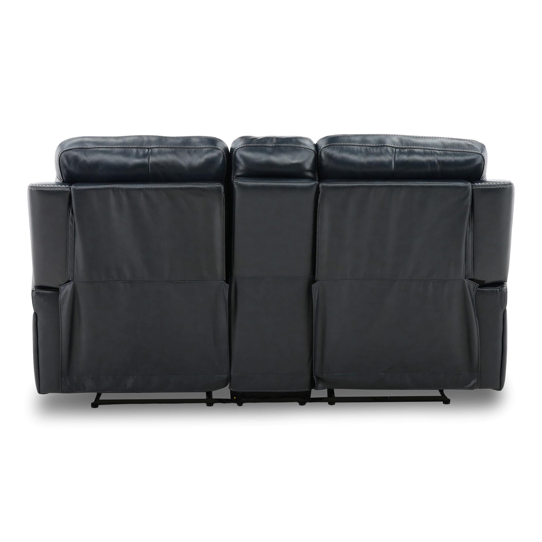 Hampton Leather Home Theater Console Loveseat - Power