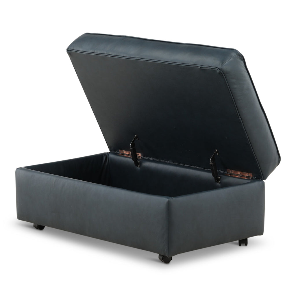 Hargrove Leather Storage Ottoman - Indoor