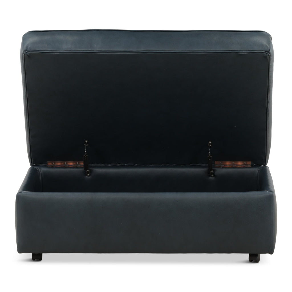 Hargrove Leather Storage Ottoman - Indoor