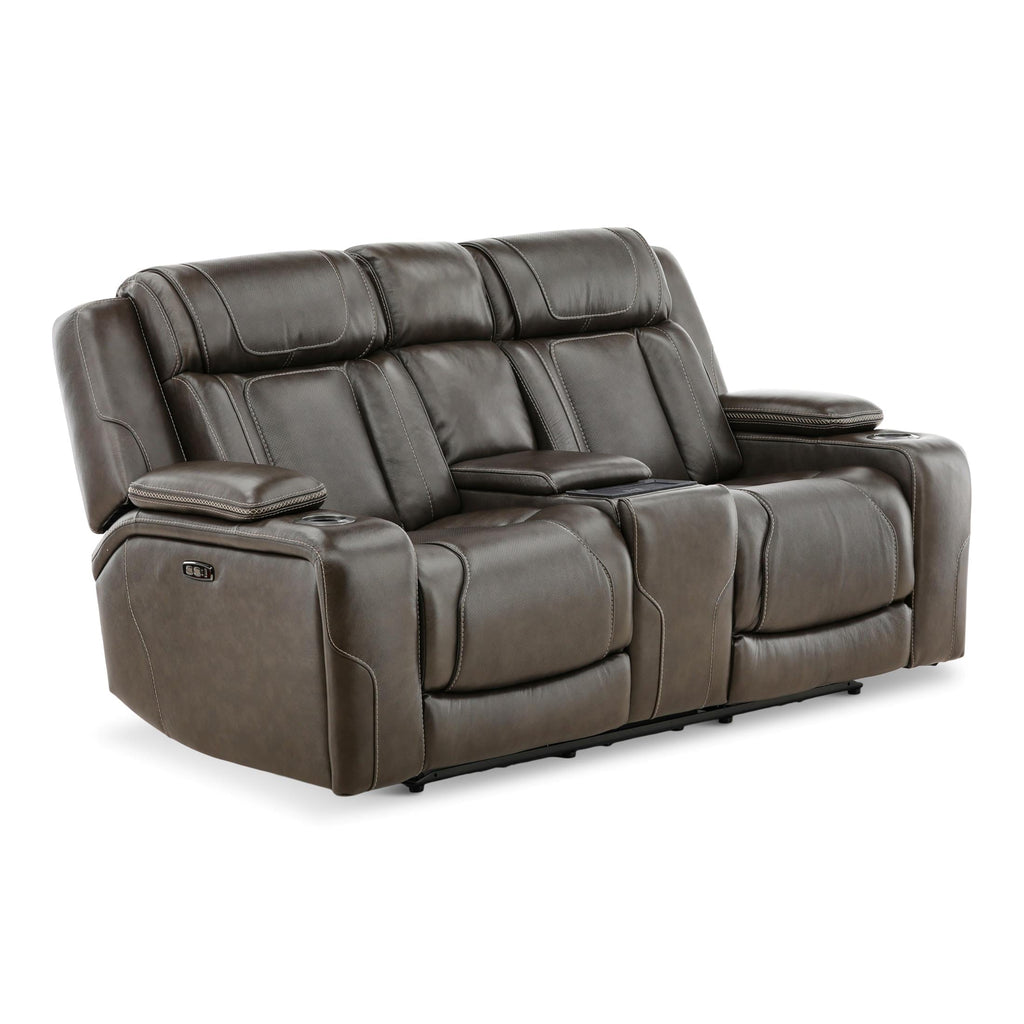 Denver Power Console Loveseat - Leather