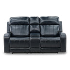 Hampton Leather Home Theater Console Loveseat - Power