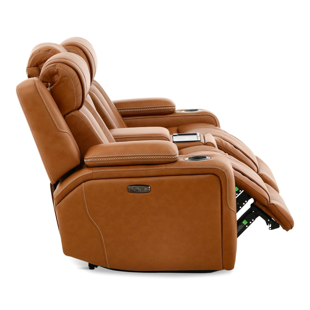 Denver Power Console Loveseat - Leather