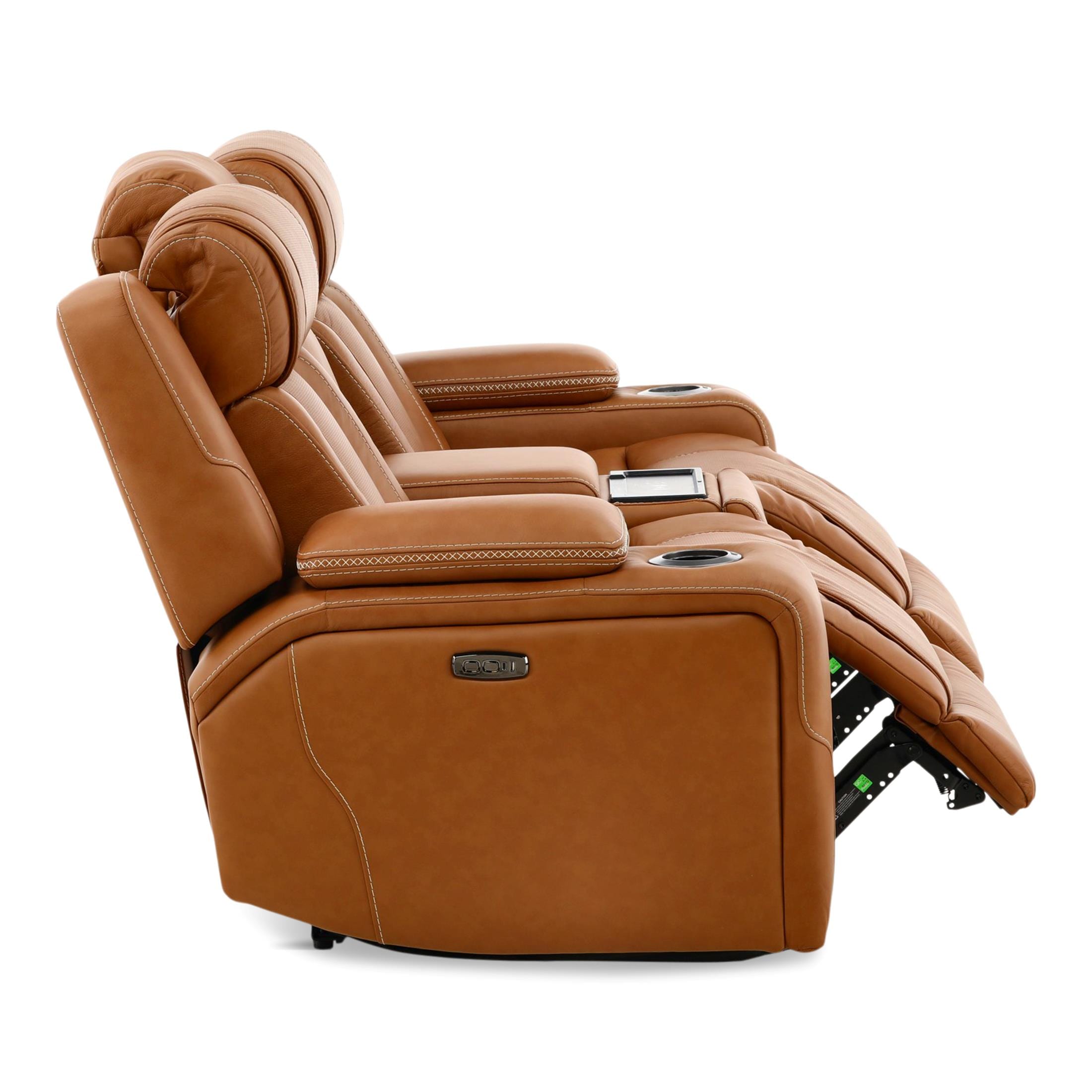 Denver Power Console Loveseat - Leather