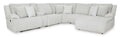 Top Tier Right Facing 6-Piece Reclining Sectional with Chaise - Alloy