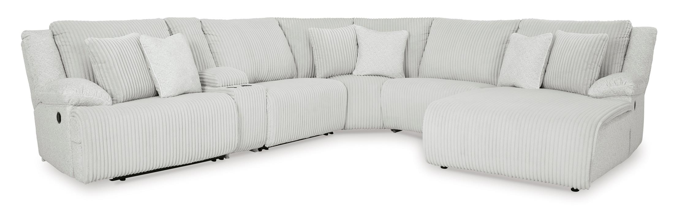 Top Tier Right Facing 6-Piece Reclining Sectional with Chaise - Alloy
