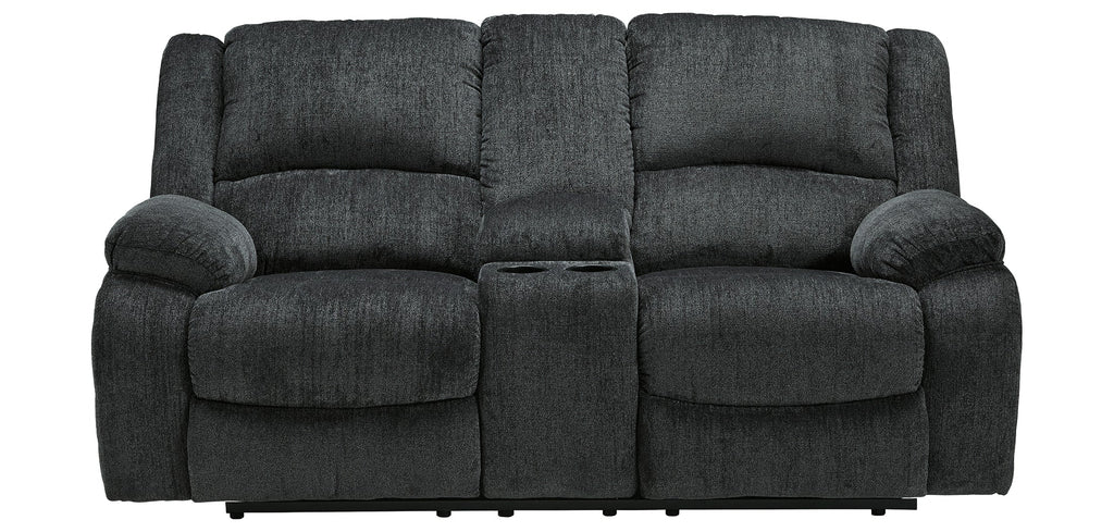 Draycoll Reclining Loveseat with Console - Fabric