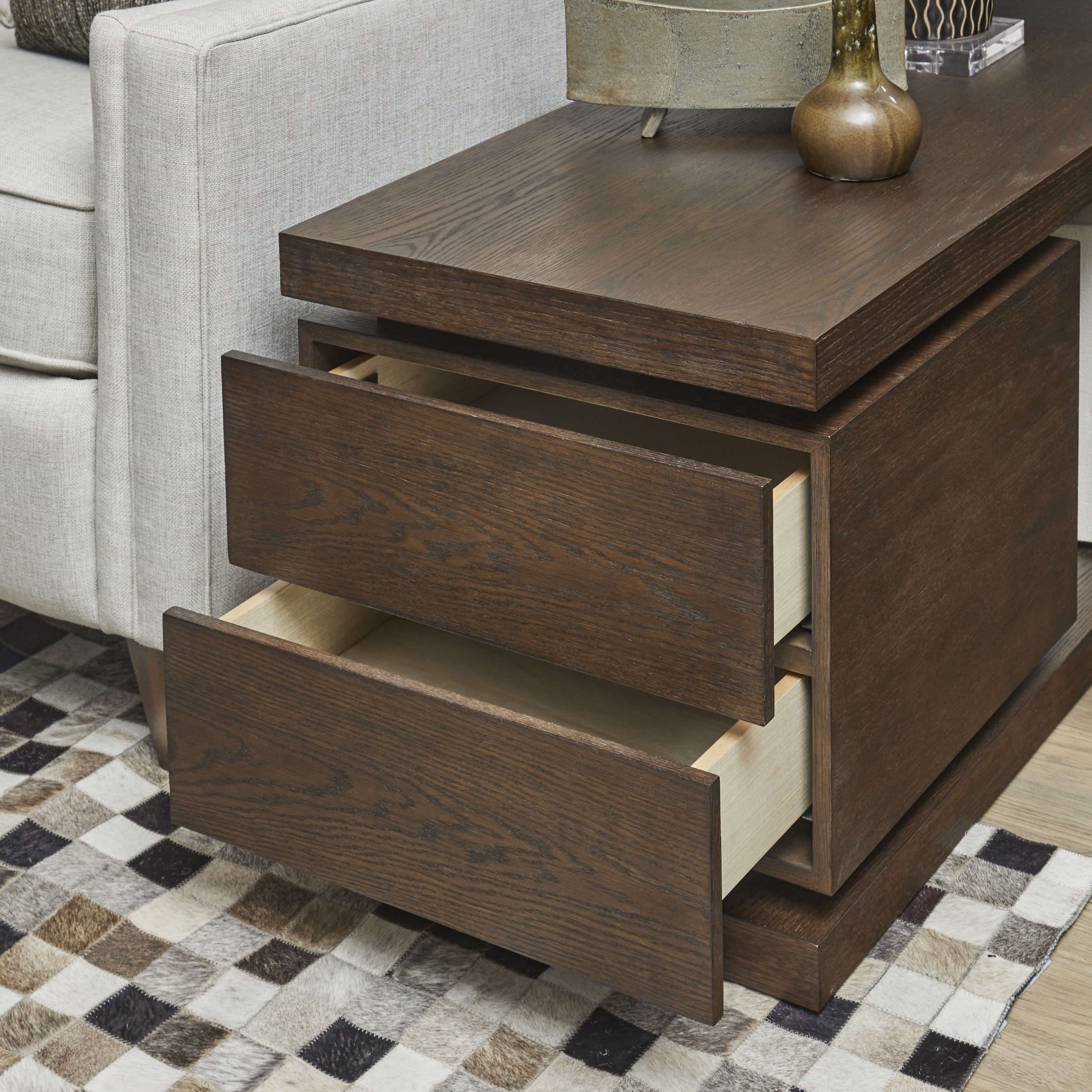 Athens 2-Drawer End Table - Indoor