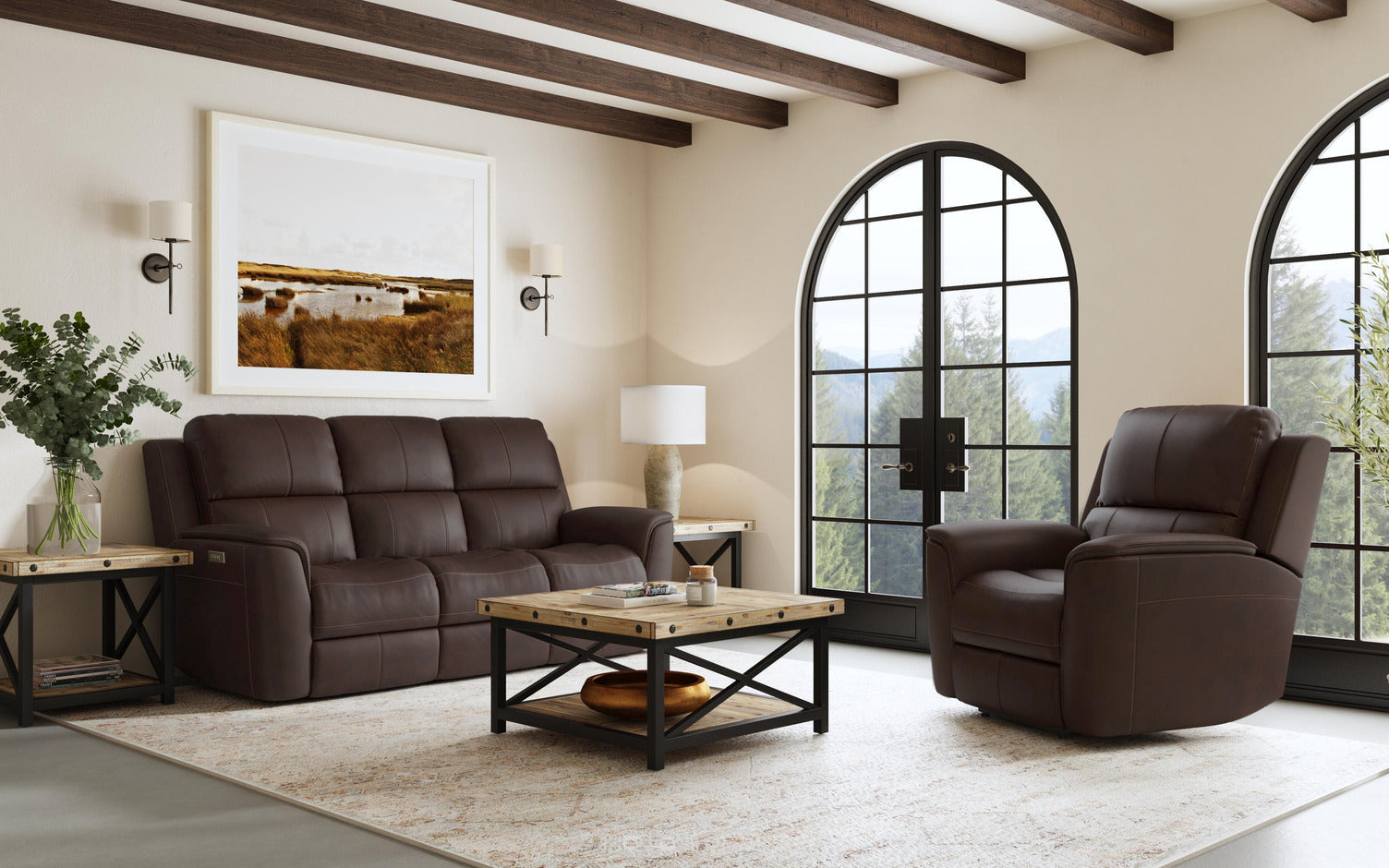 Karson Leather Power Reclining Sofa - Indoor