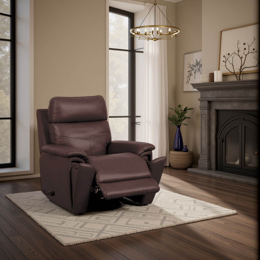 Refined Perfect Match Leather Swivel Gliding Recliner