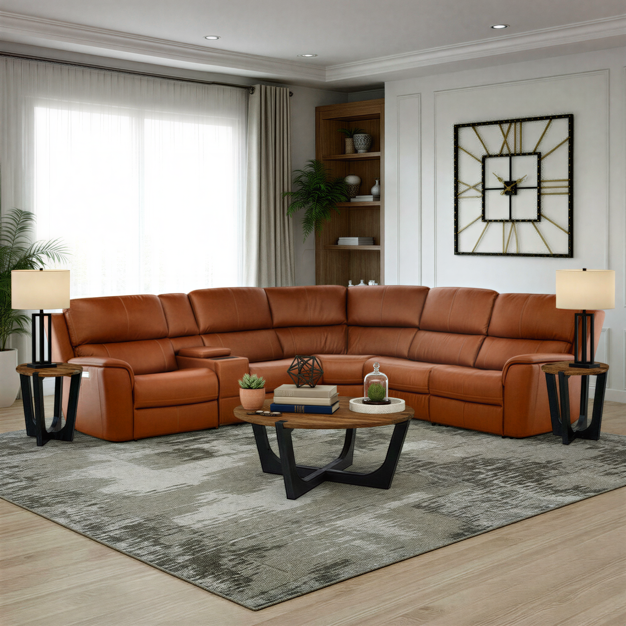 Karson 6-Piece Power Reclining Leather Sectional - Set