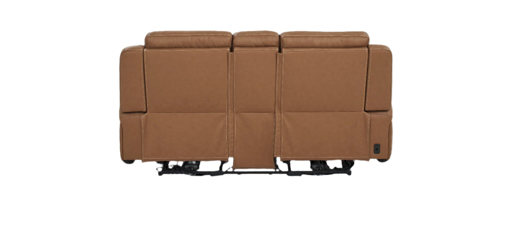 Davidson Power Leather Console Loveseat - Console Table