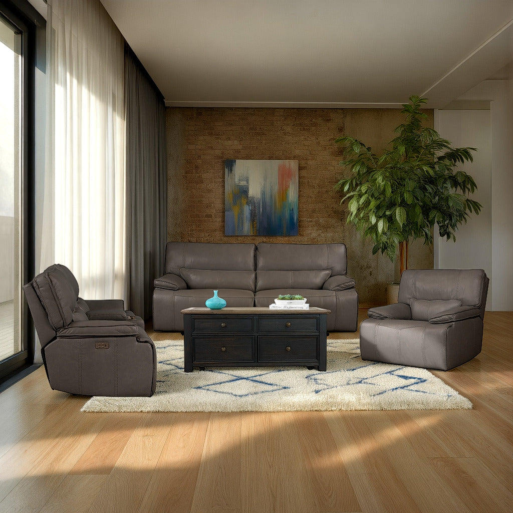 Bozeman Power Recliner with Power Headrest - Leather