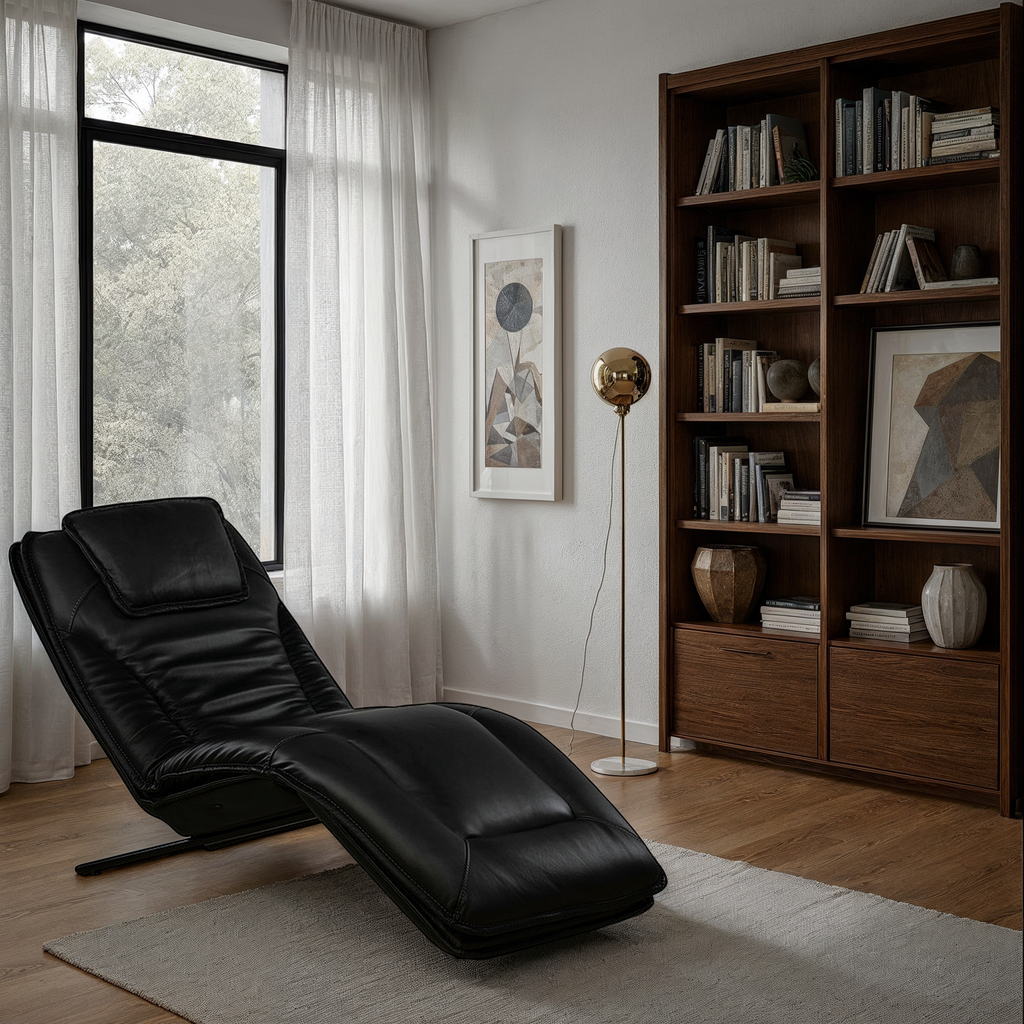 Infinity Lounger Leather Power Reclining Chaise with Audio - Decor