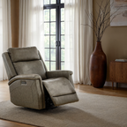 Eddystone Leather Power Swivel Glider Recliner with ZeroGravity - Reclining