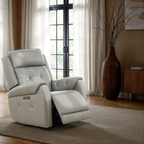 Fairview Leather Power Swivel Glider - Decor