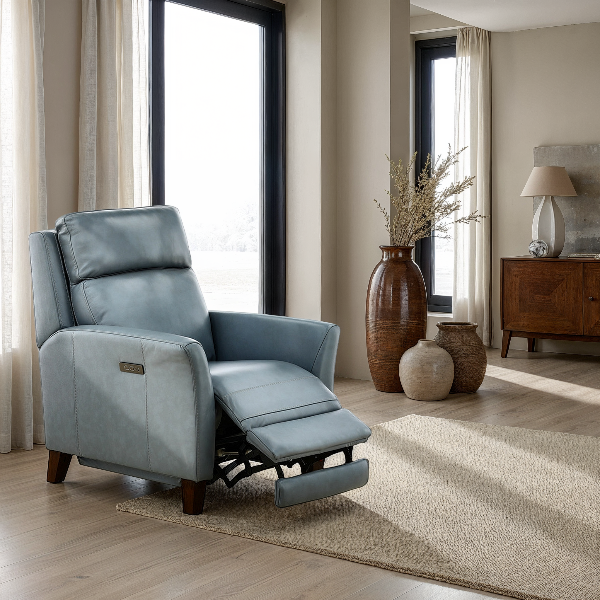 Gibson Leather Power Hi-Leg ZeroGravity Recliner - Reclining