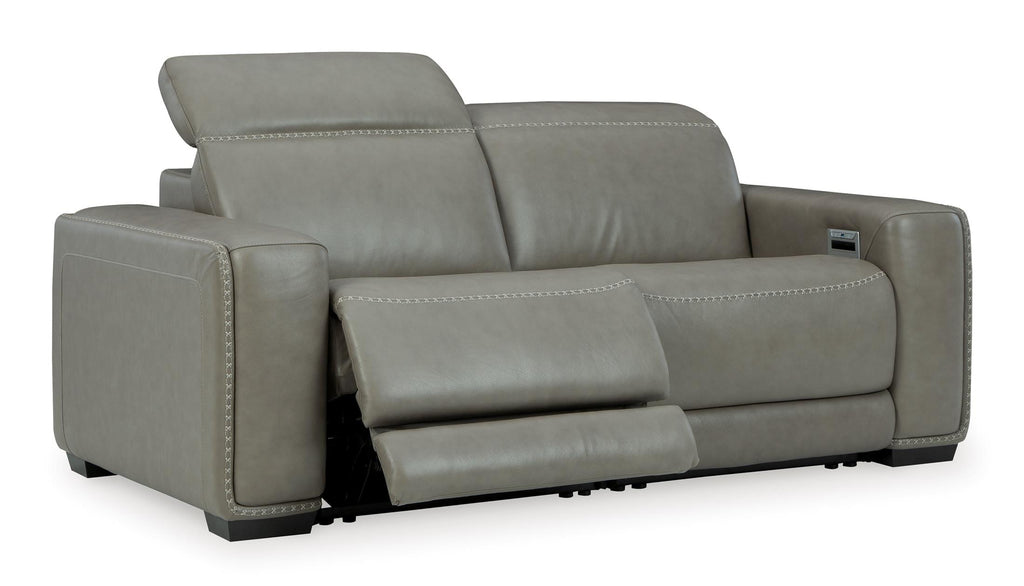 Correze 2-Piece Dual Power Leather Reclining Modular Loveseat - Set