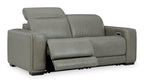 Correze 2-Piece Dual Power Leather Reclining Modular Loveseat - Set