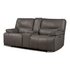 Bozeman Power Console Loveseat with Power Headrest - Leather