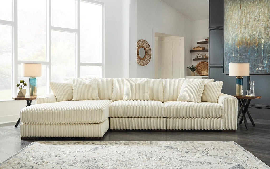 Lindyn 3-Piece Ivory Sectional with Chaise