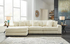 Lindyn 3-Piece Ivory Sectional with Chaise