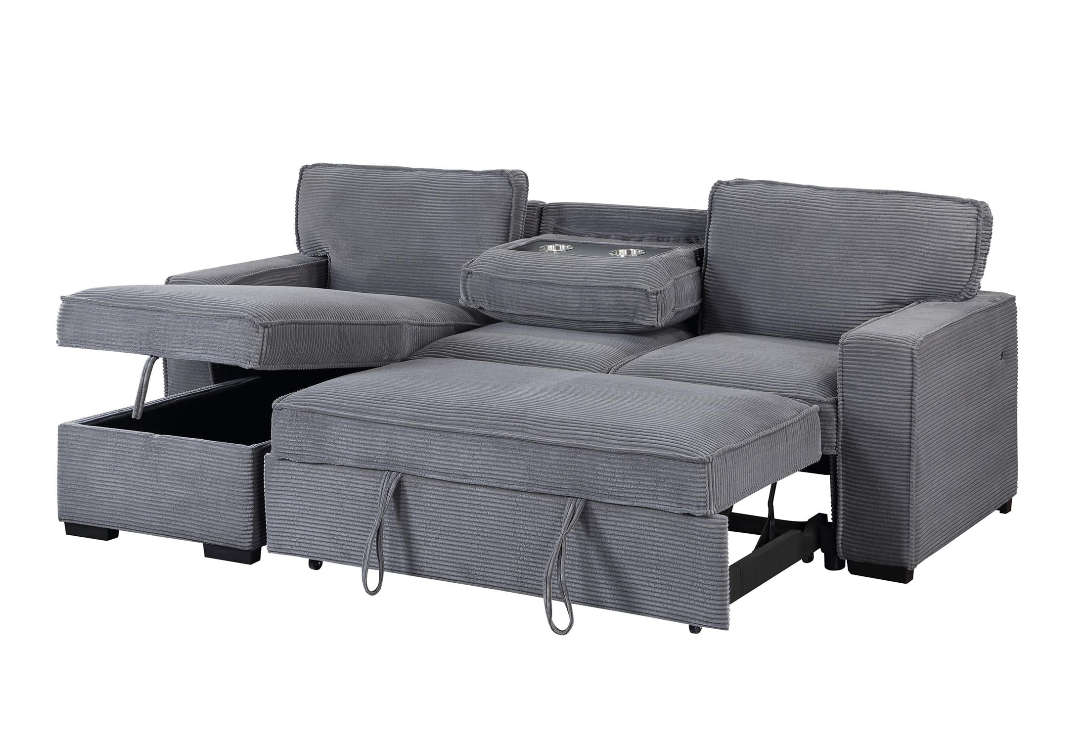 Amir 2-Piece Sectional with Sofa Bed - Set