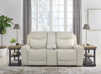Mindanao Power Reclining Loveseat with Console - Leather