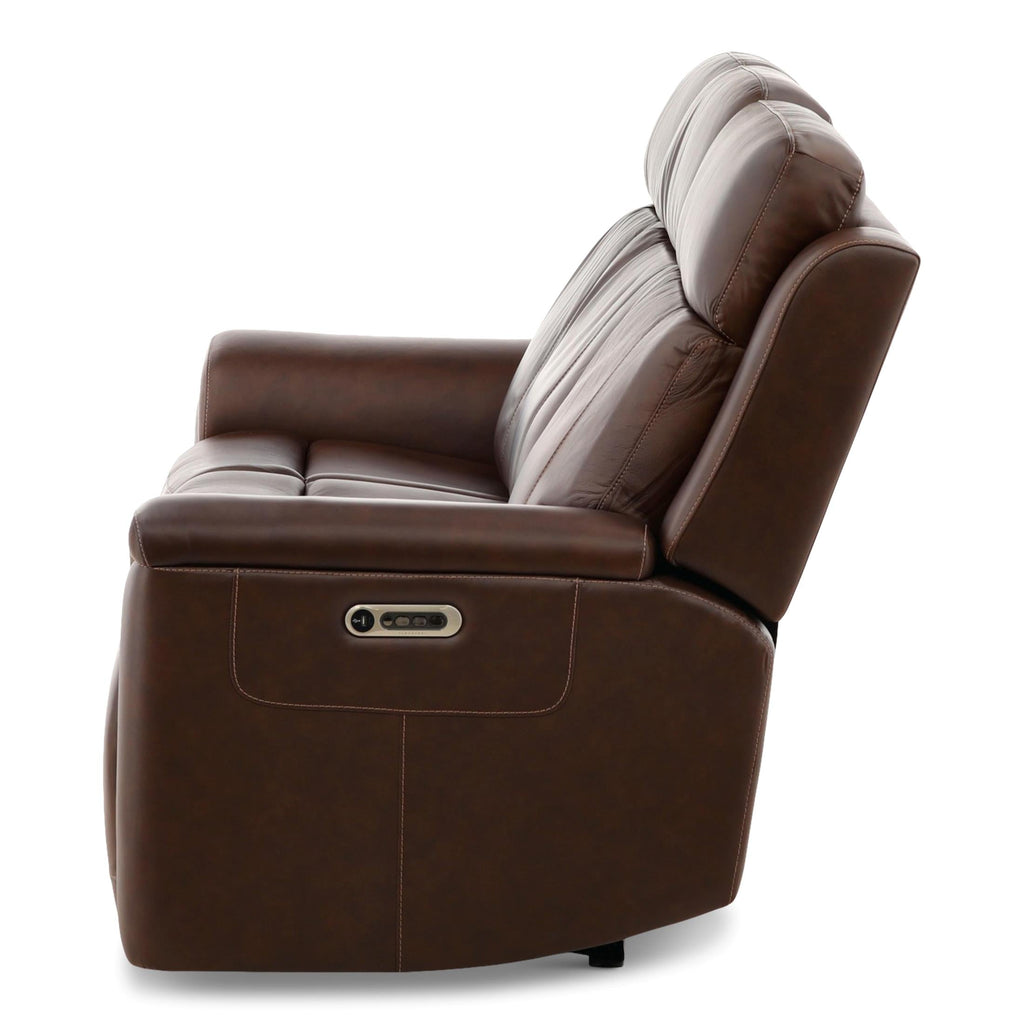 Adrian Leather Power Sofa with Drop Down Table - Dining Table