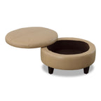 Cheney Leather Storage Ottoman - Indoor